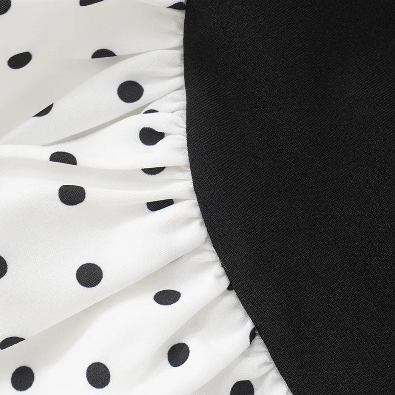 Strapless Polka Dot A-Line Mini Dress